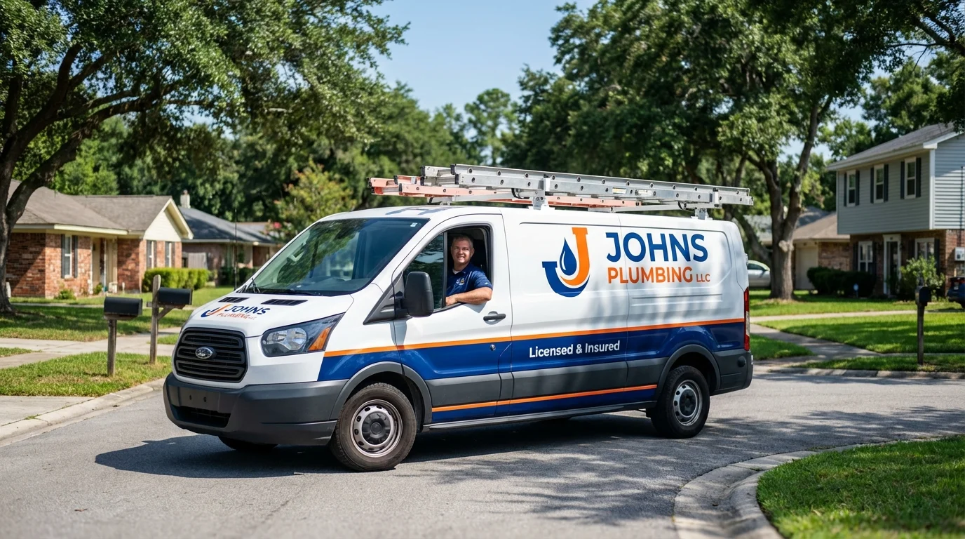 Johns Plumbing LLC service van in Zellwood, FL