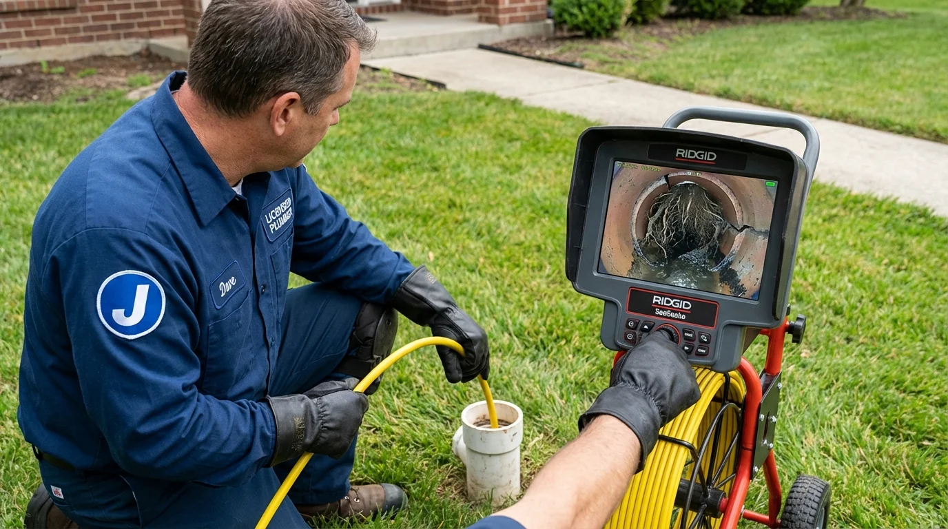 Sewer camera inspection being performed by Johns Plumbing LLC in Zellwood