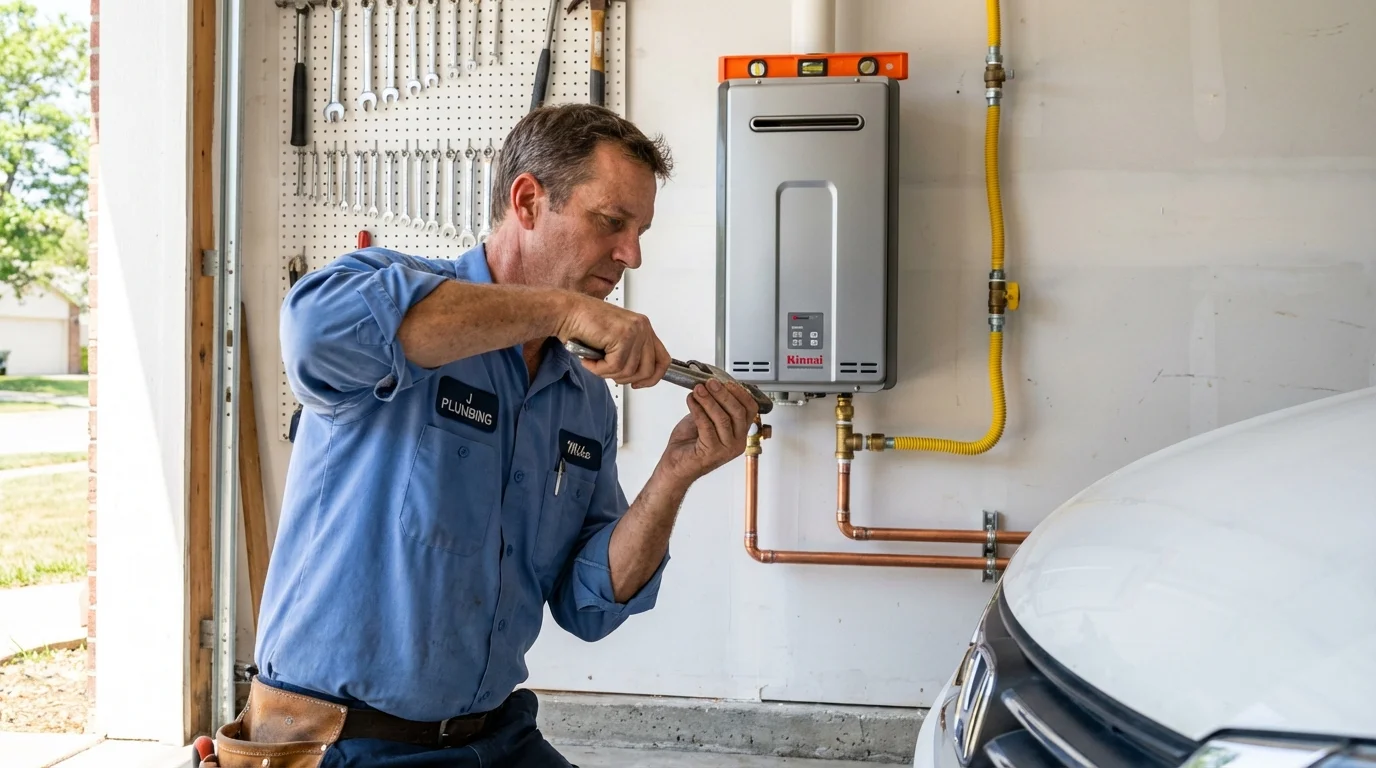 Tankless water heater installation by a Johns Plumbing LLC plumber in Zellwood